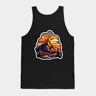 Sunset Mountain Sticker #3 Tank Top